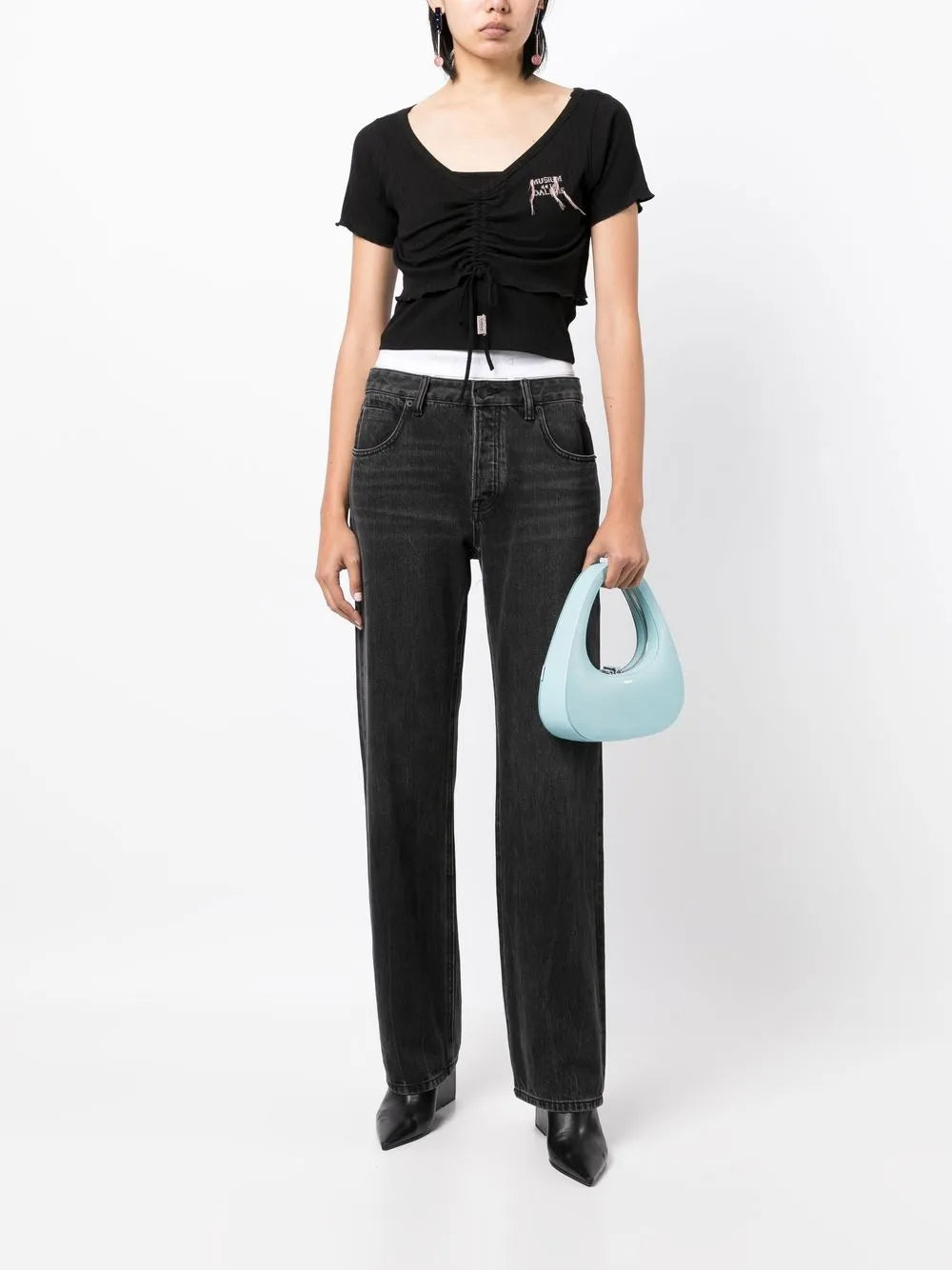 Ruched Logo-Embroidered Shirt