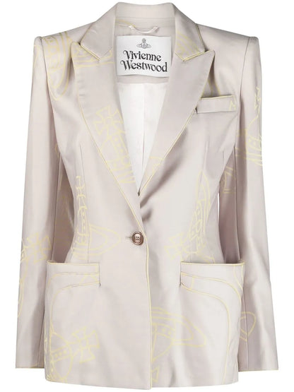 Orb-Print Wool Blazer