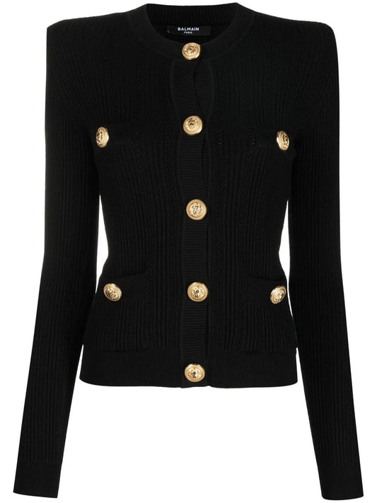Button-Front Knitted Top
