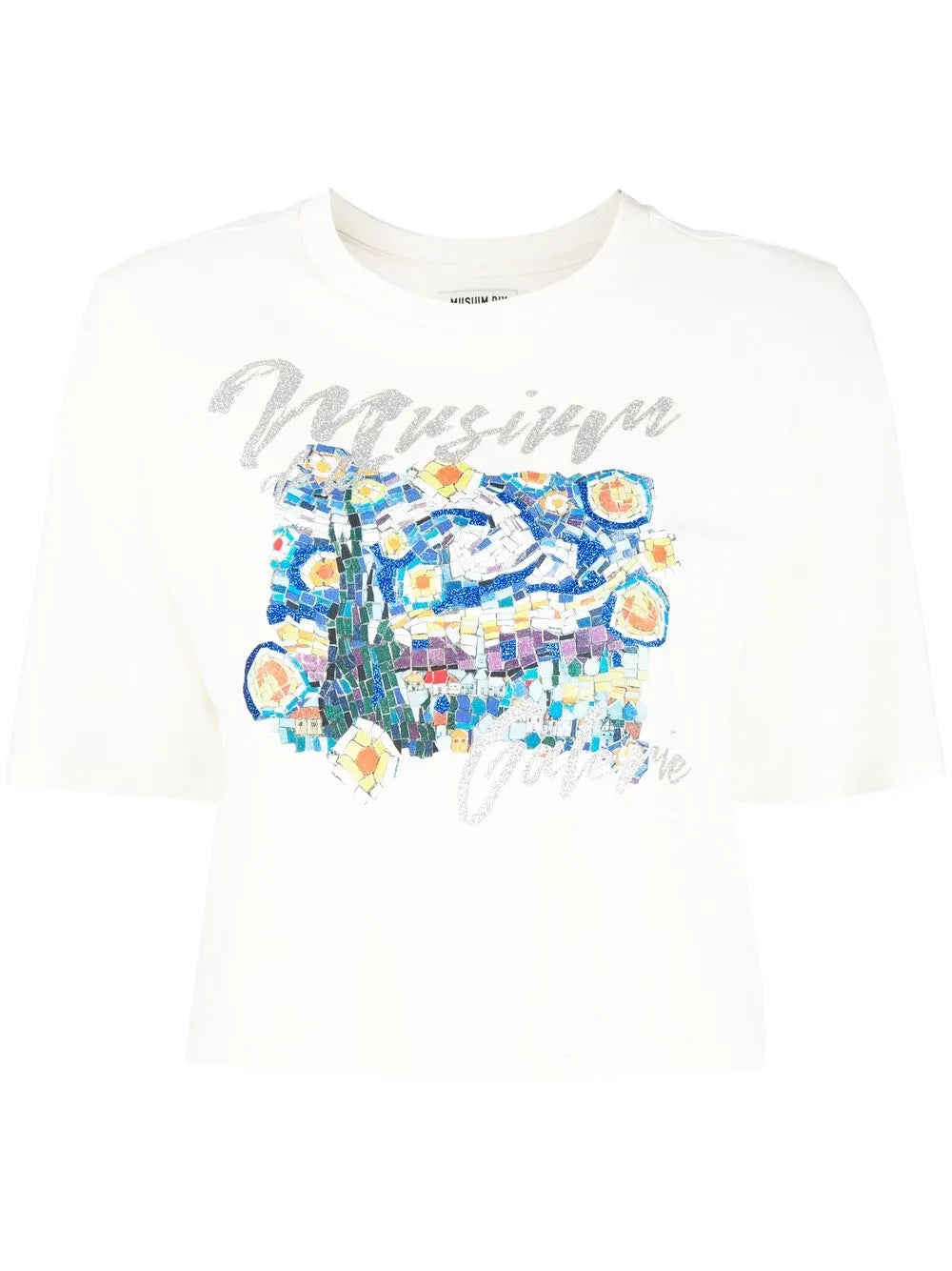 Illustration-Print Cropped T-Shirt