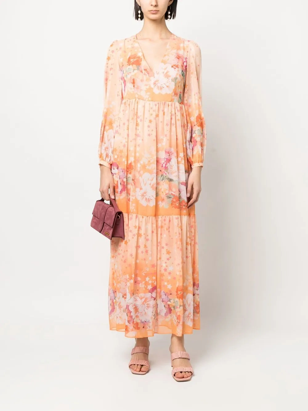 Floral-Print Empire-Line Dress