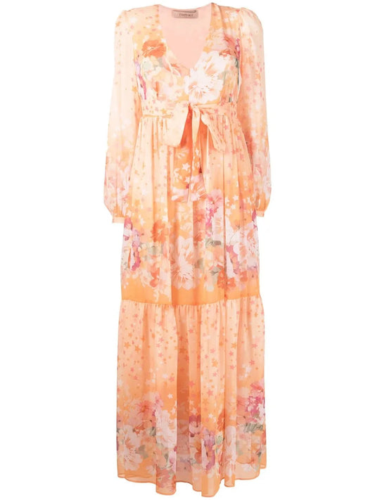 Floral-Print Empire-Line Dress