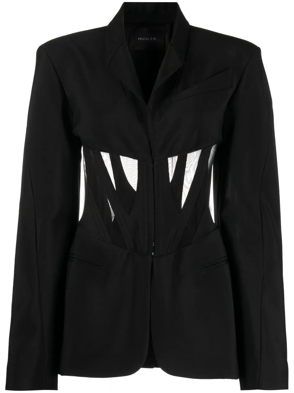 Cutout-Detail Corseted Blazer