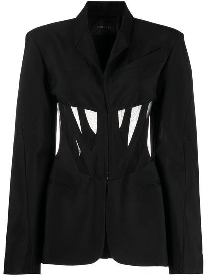 Cutout-Detail Corseted Blazer