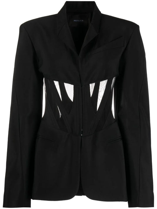 Cutout-Detail Corseted Blazer