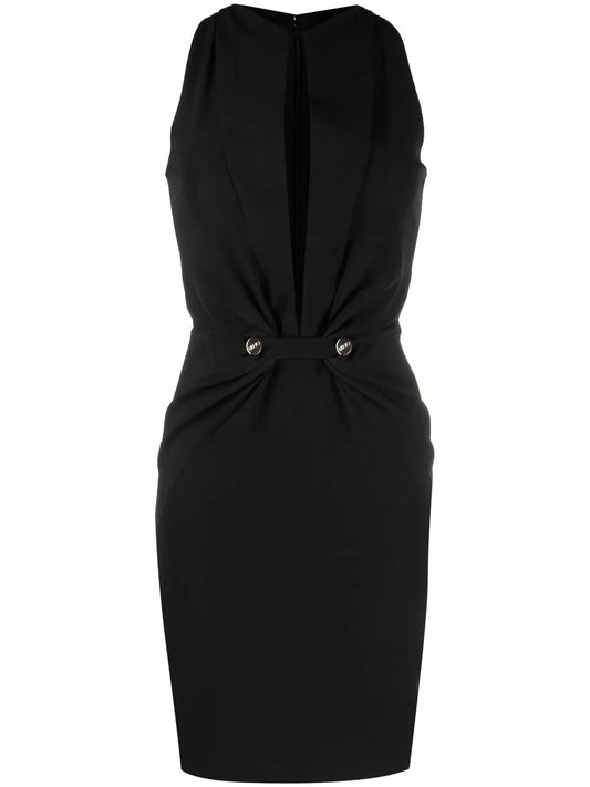 Gathered-Detail Sleeveless Dress