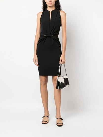 Gathered-Detail Sleeveless Dress