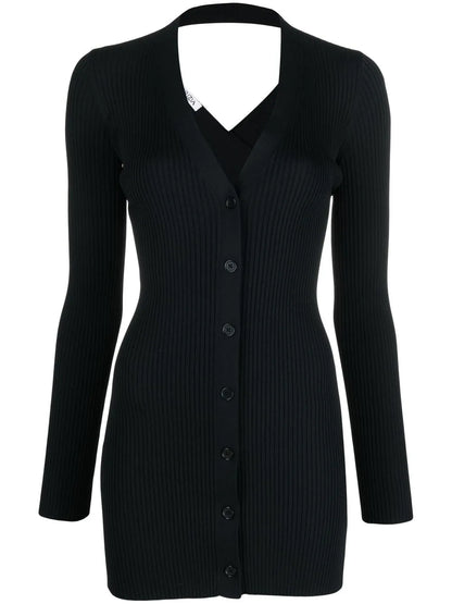 Stretch Rib-Knitted Dress