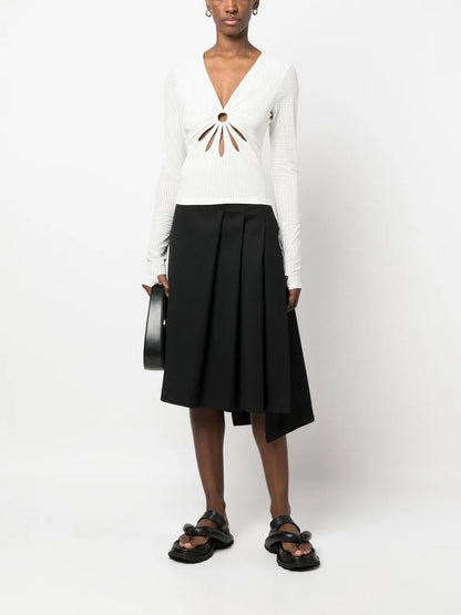 Cut-Out Detailing V-Neck Top