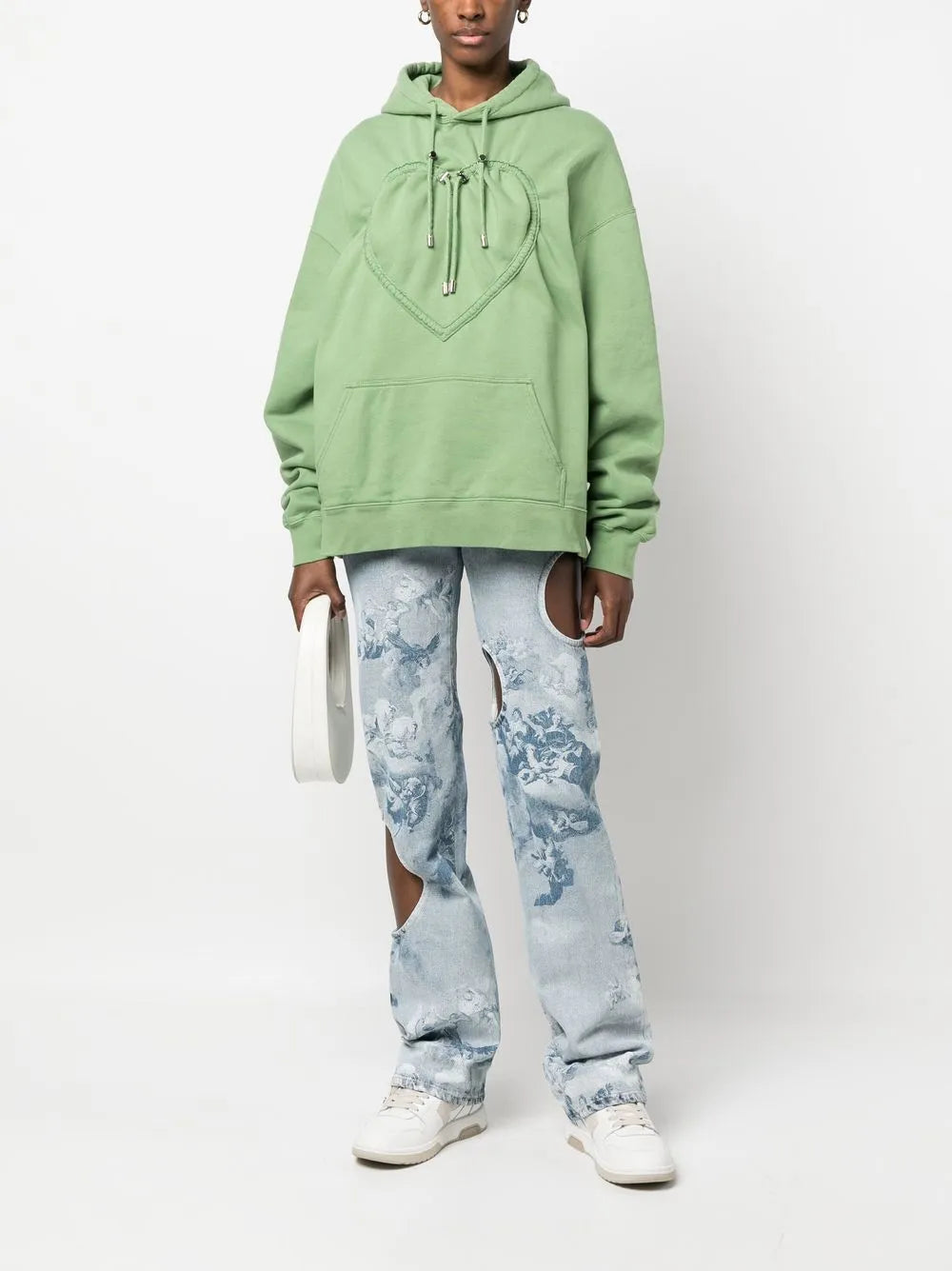 Drawstring Heart-Detail Hoodie