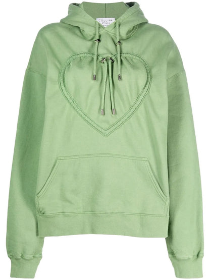 Drawstring Heart-Detail Hoodie