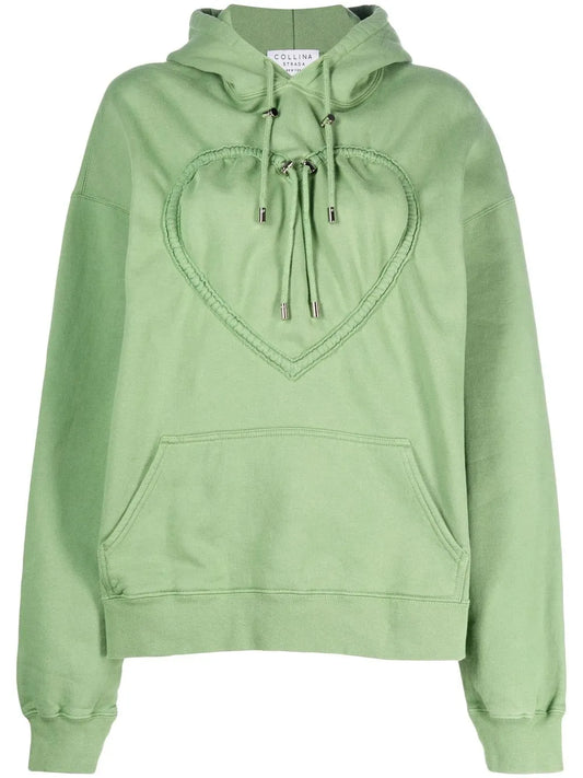 Drawstring Heart-Detail Hoodie