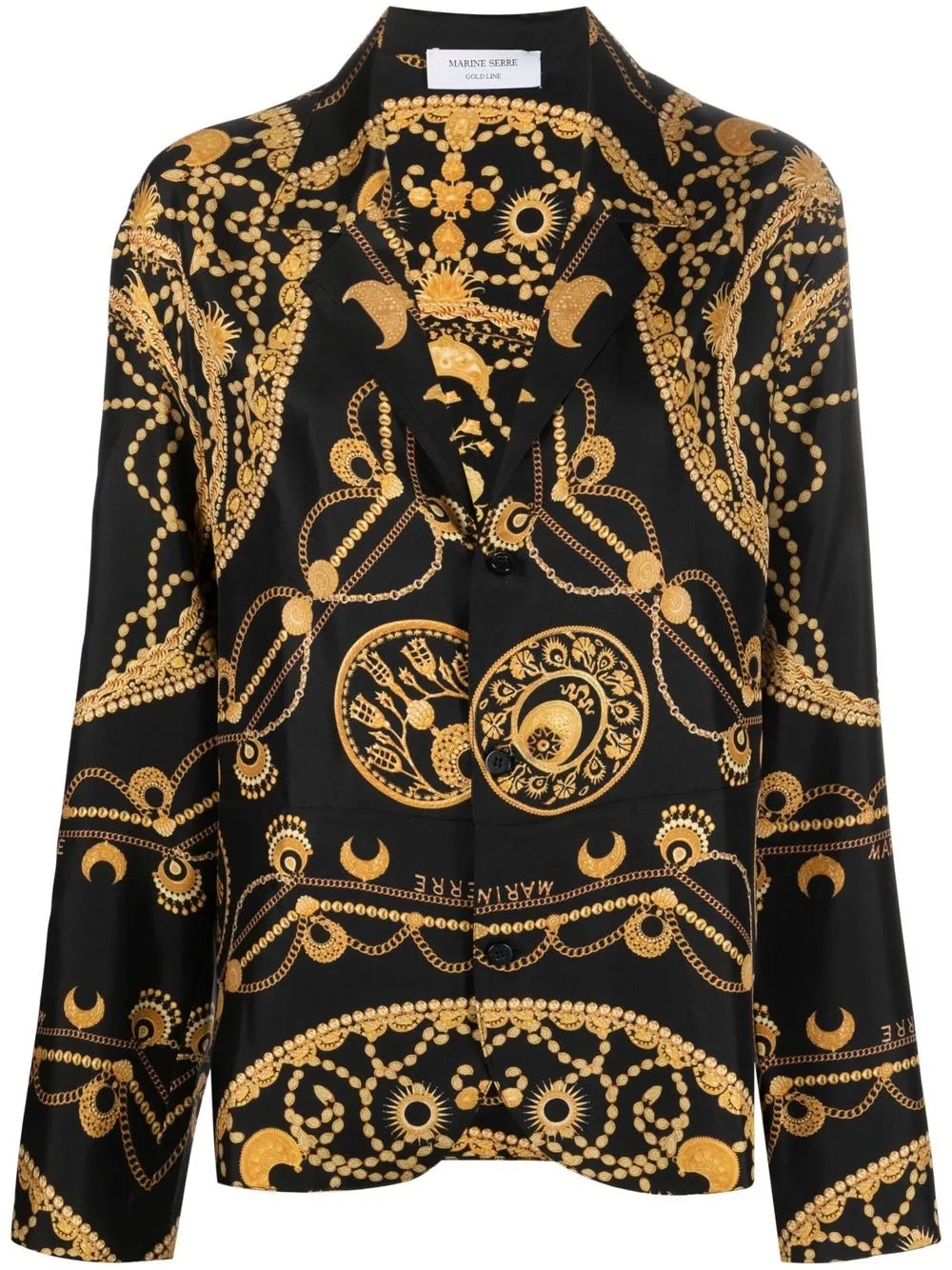 Chain-Print Silk Shirt