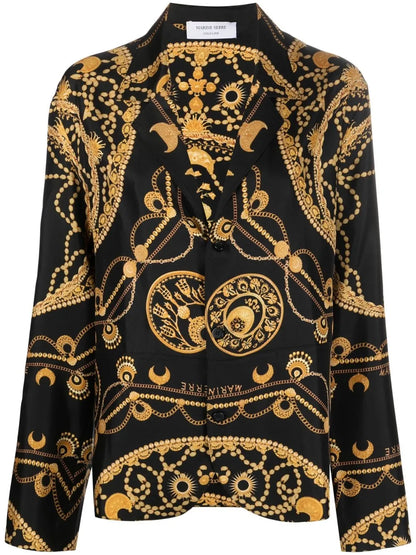 Chain-Print Silk Shirt