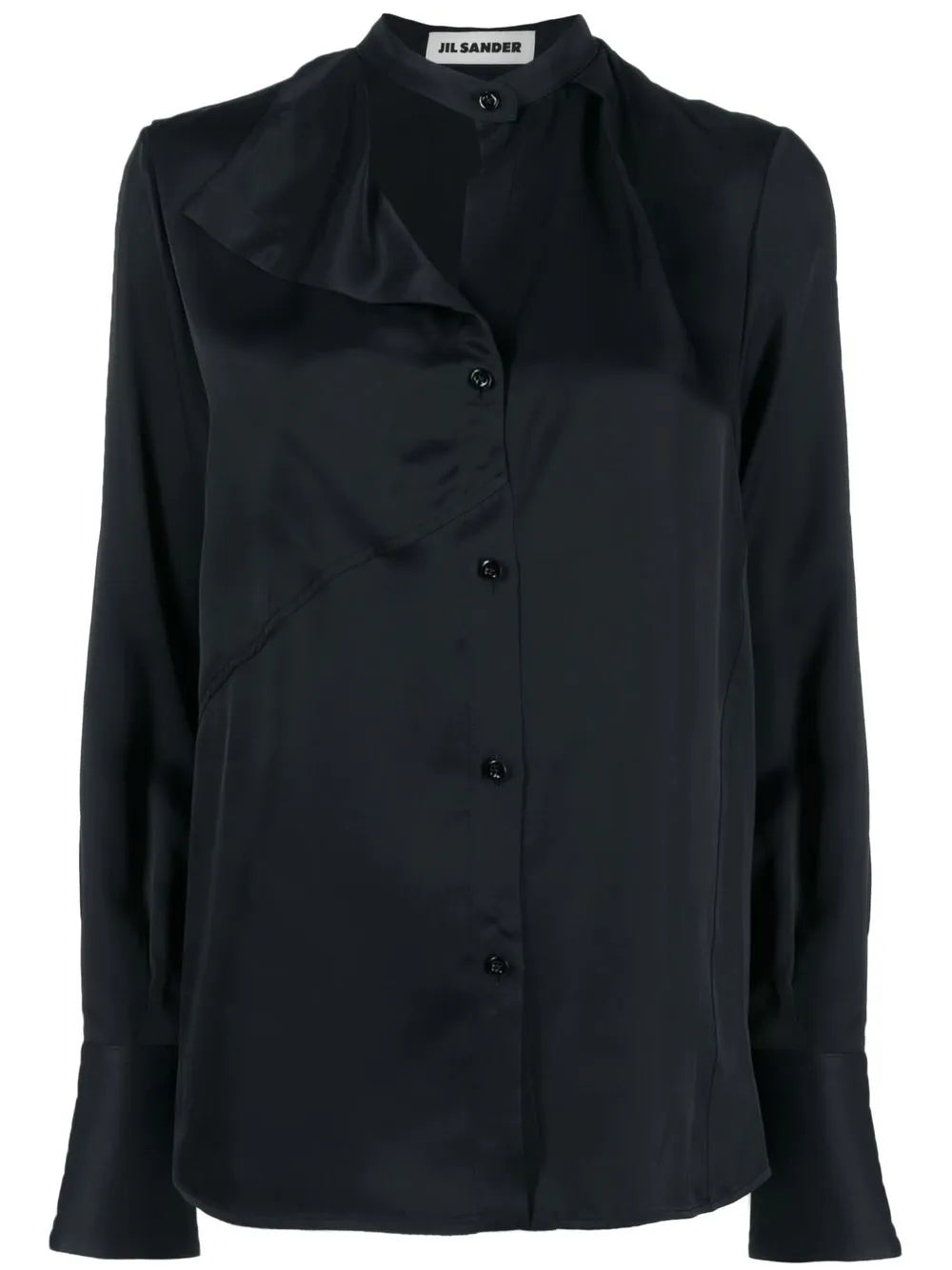 Button-Front Satin Shirt