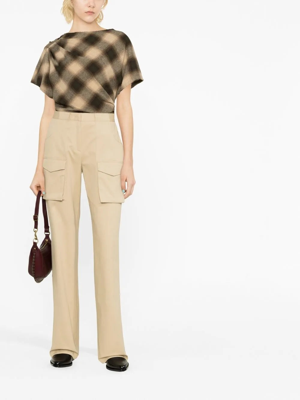 High-Waisted Cargo Trousers
