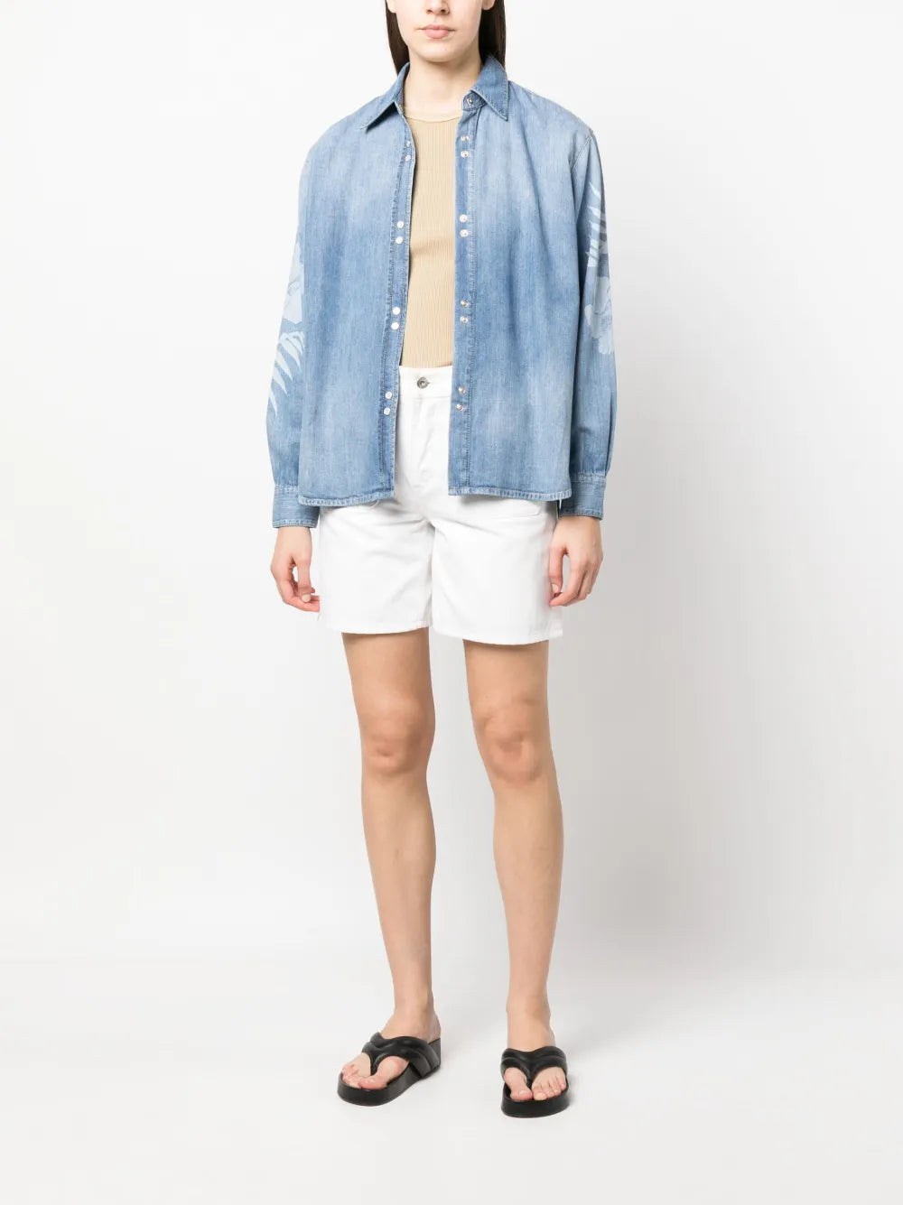 Gufare Floral-Print Denim Shirt