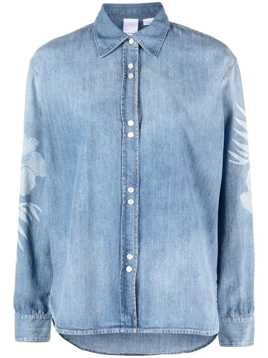 Gufare Floral-Print Denim Shirt