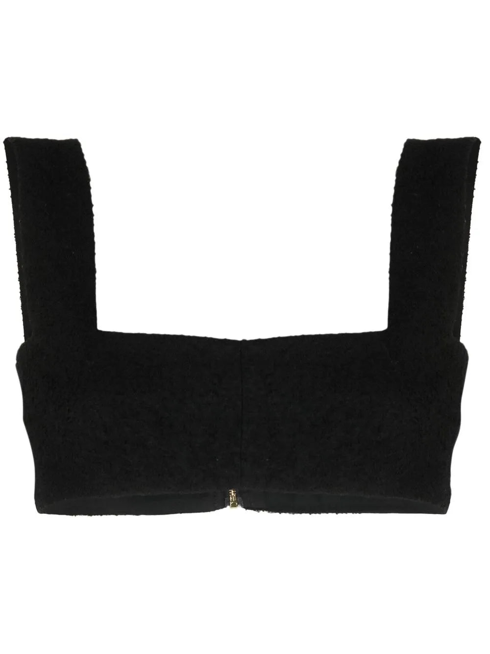 Square-Neck Tweed Crop Top