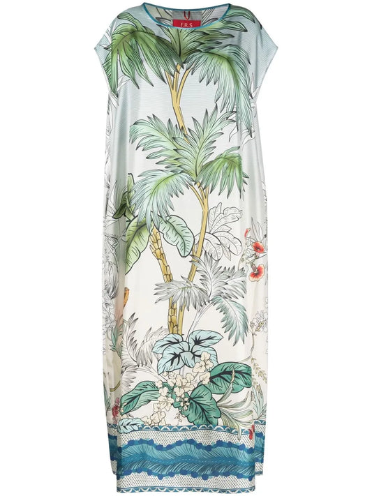 Graphic-Print Silk Maxi Dress