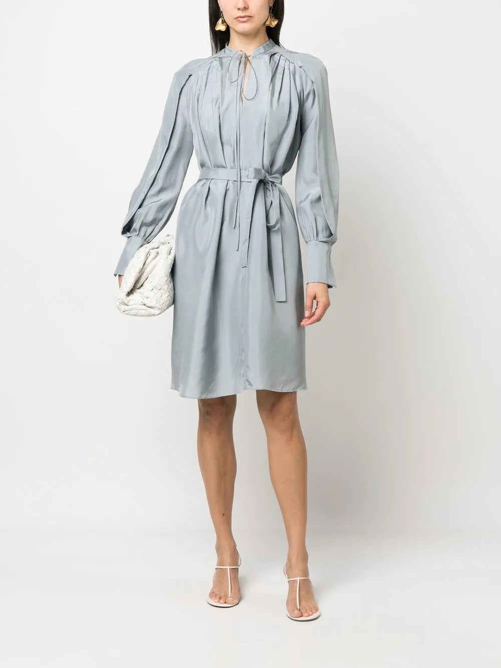 Long-Sleeve Silk Dress