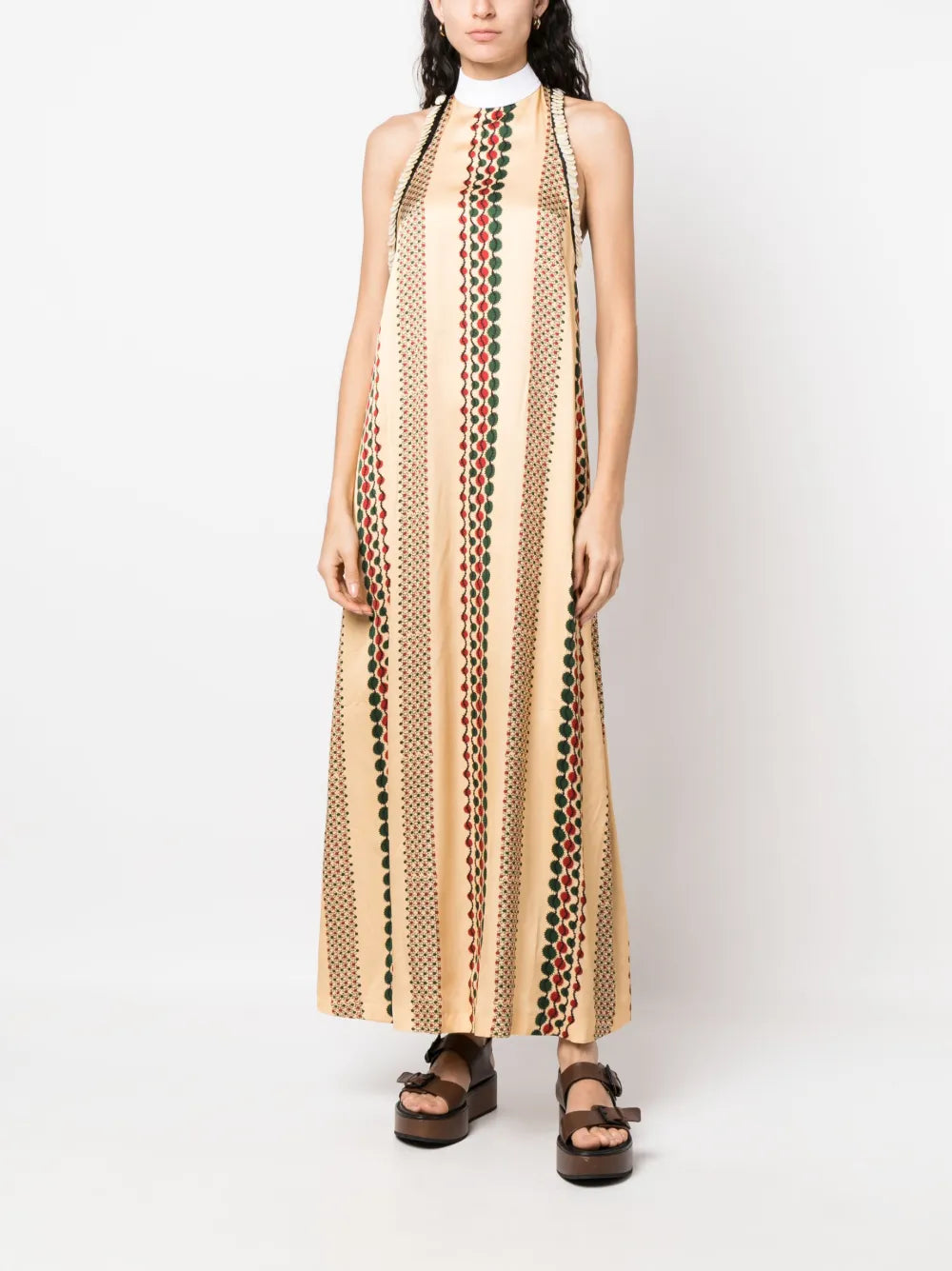 Pearl-Embellished Cotton Dress