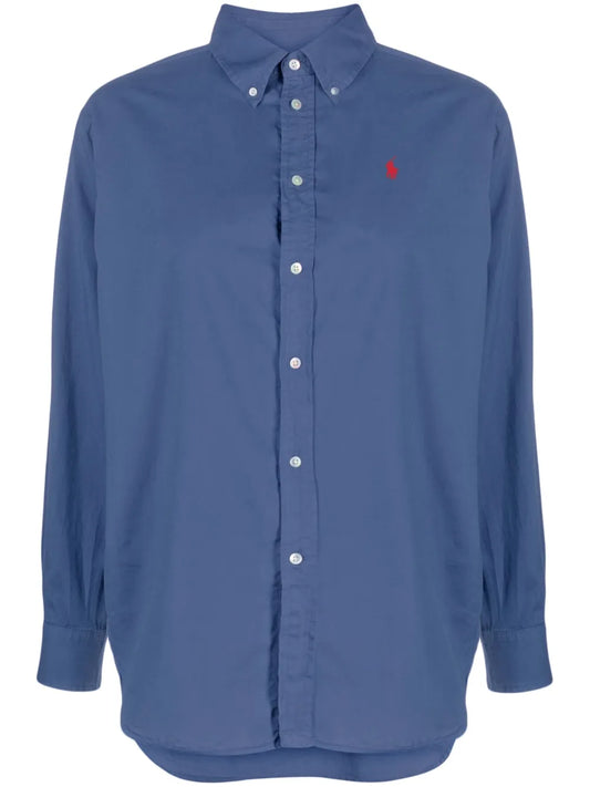 Polo Pony-Embroidered Cotton Shirt