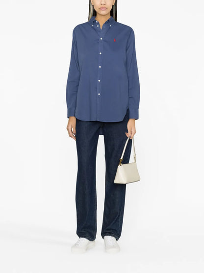 Polo Pony-Embroidered Cotton Shirt