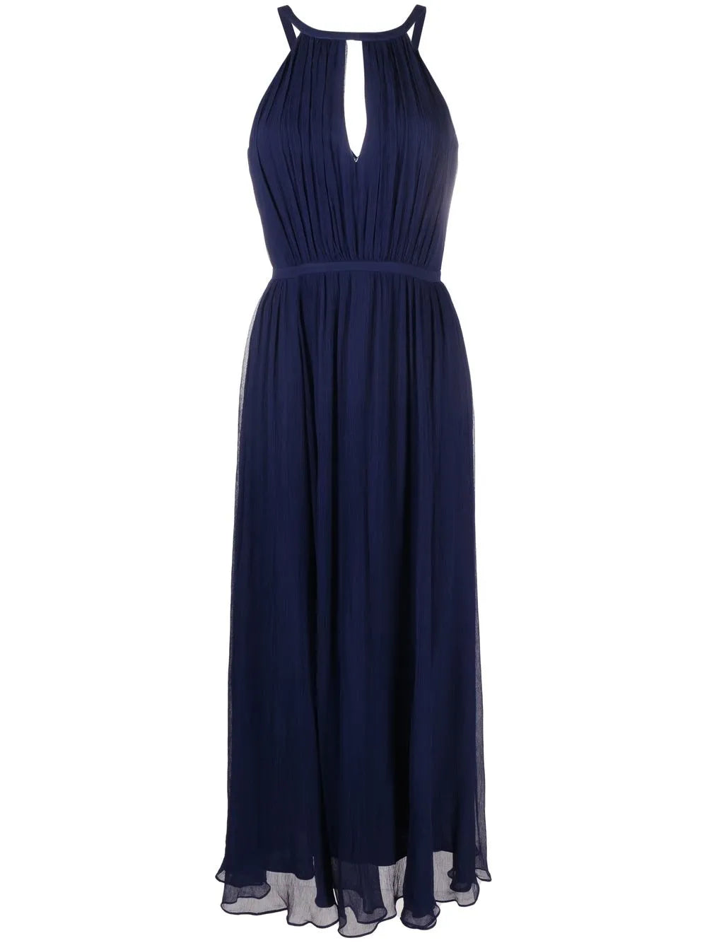 Keyhole-Detail Pleated Gown