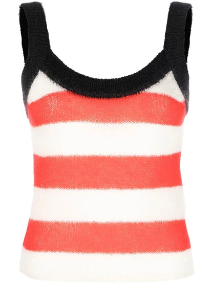 Striped-Knit Tank Top