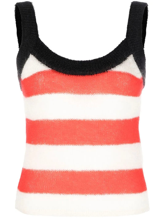 Striped-Knit Tank Top