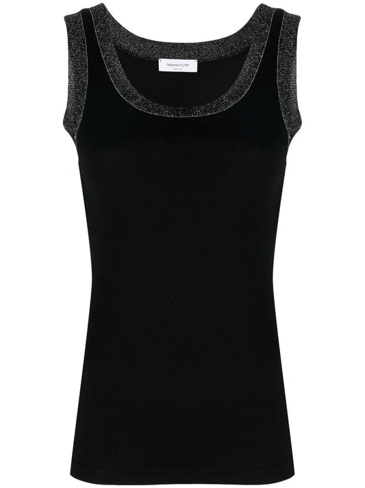 Metallic-Trim Tank Top