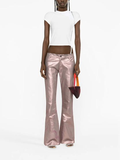 Metallic Flared Trousers