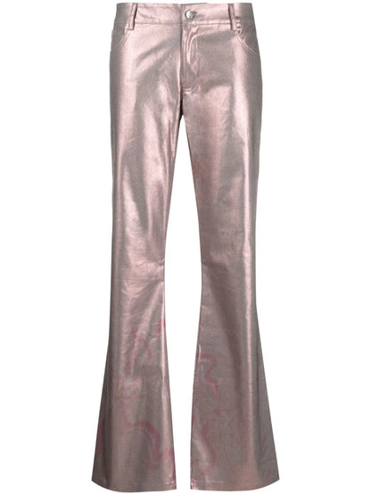 Metallic Flared Trousers
