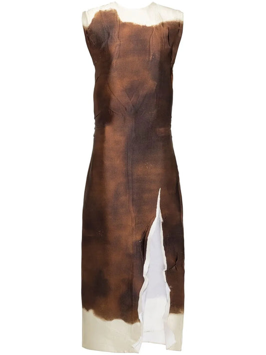 Satin Printed Maxi Dress