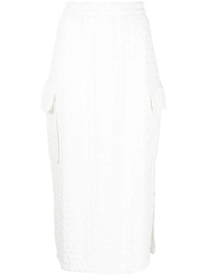Embossed Logo-Print Midi Skirt