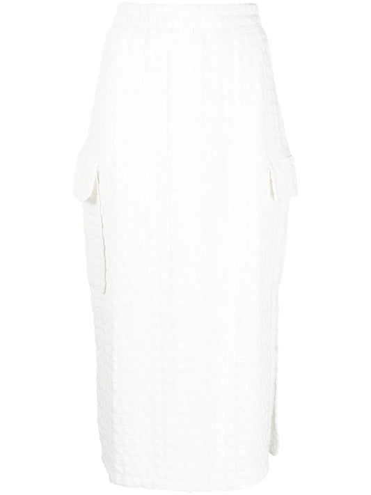 Embossed Logo-Print Midi Skirt