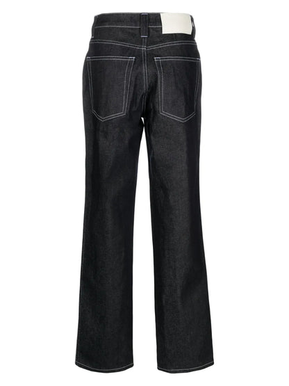 Button-Fly Flared Jeans