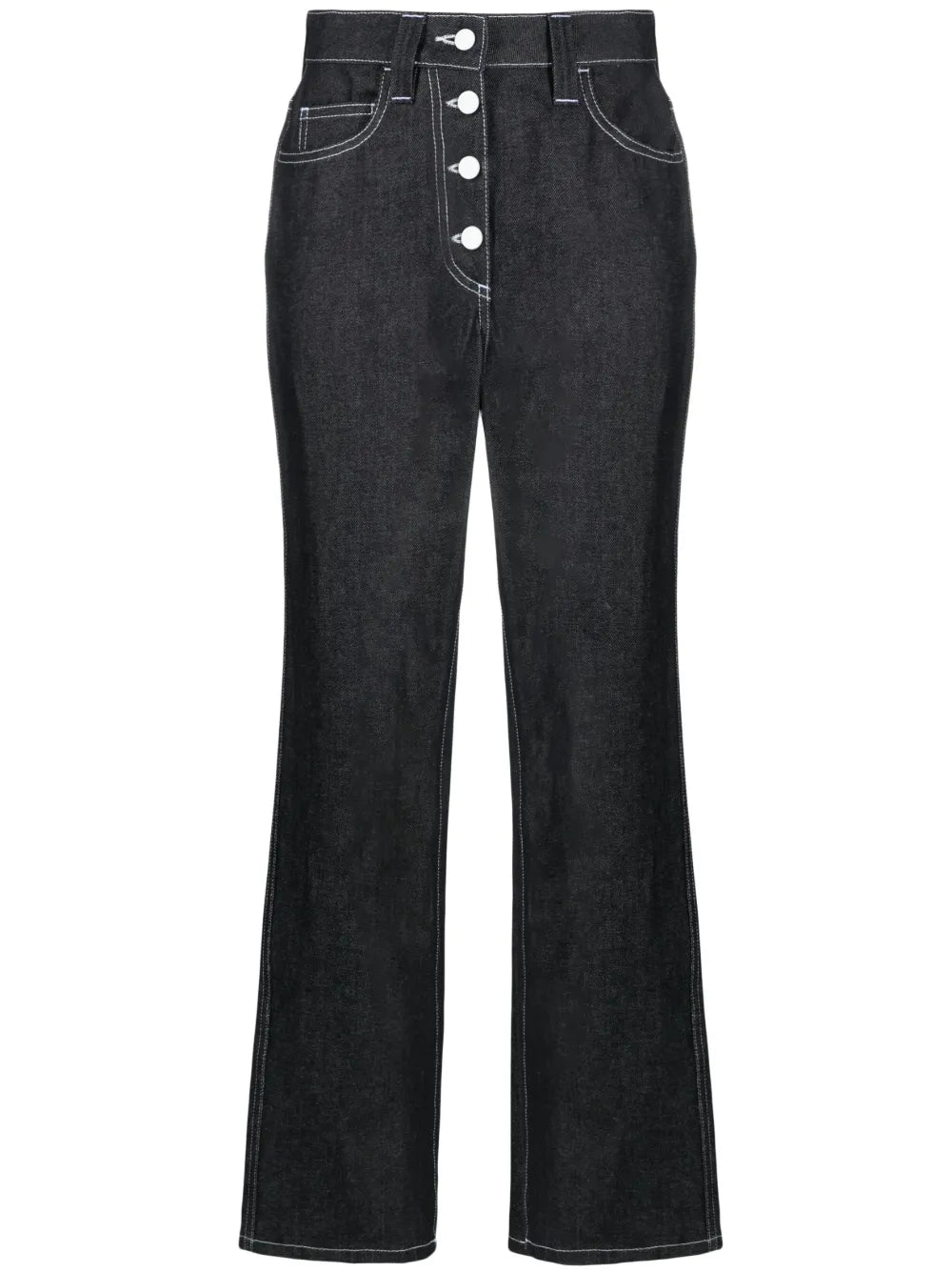 Button-Fly Flared Jeans