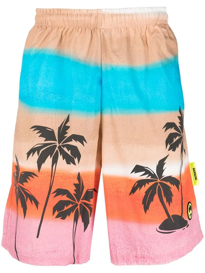 Palm-Tree Print Bermuda Shorts