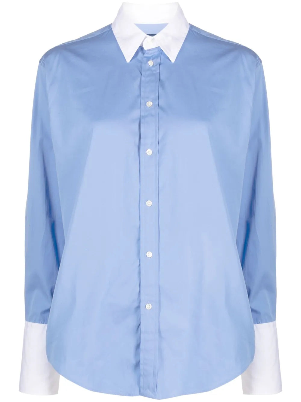 Contrast-Trim Long-Sleeve Shirt