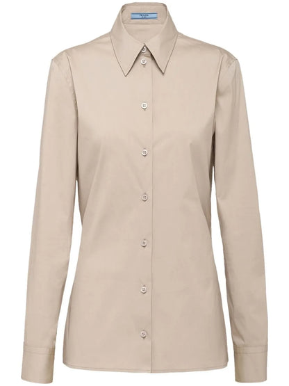 Triangle-Logo Poplin Shirt