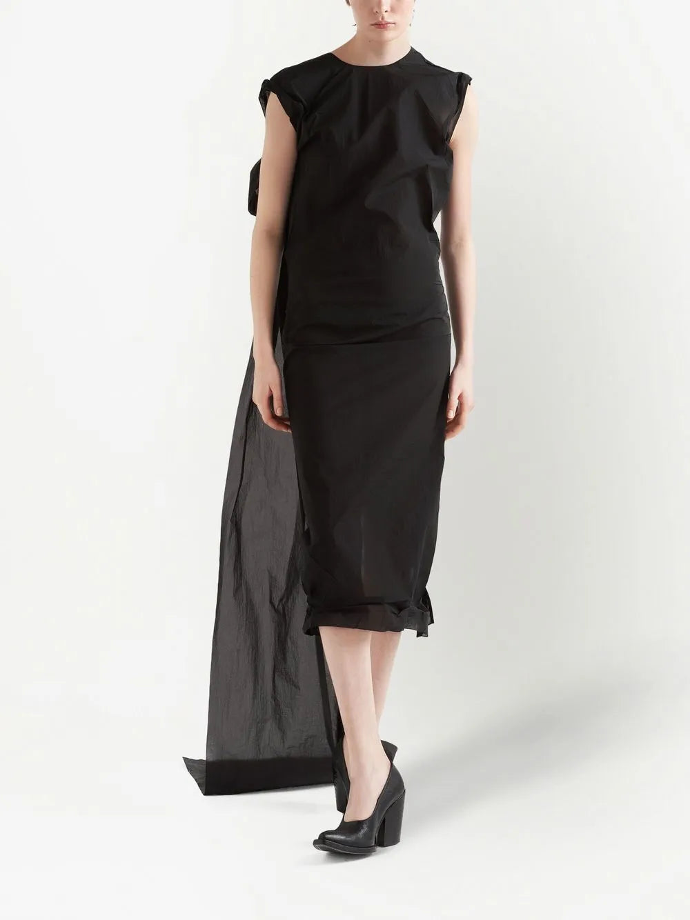 Drape-Detail Midi Dress