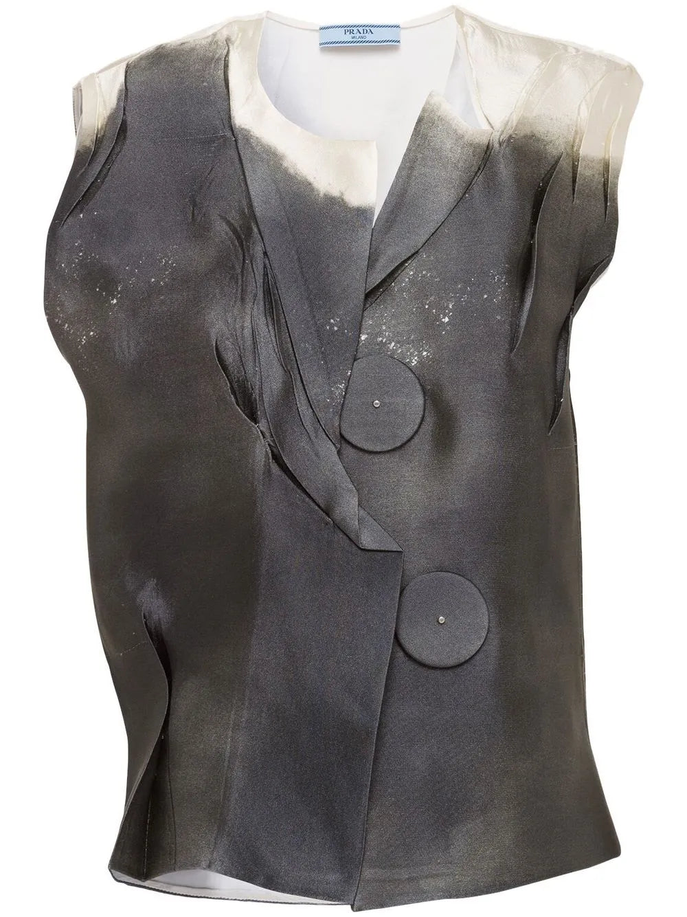 Two-Tone Silk Satin Blouse