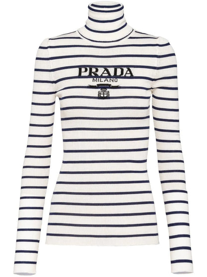 Logo-Intarsia Striped Jumper
