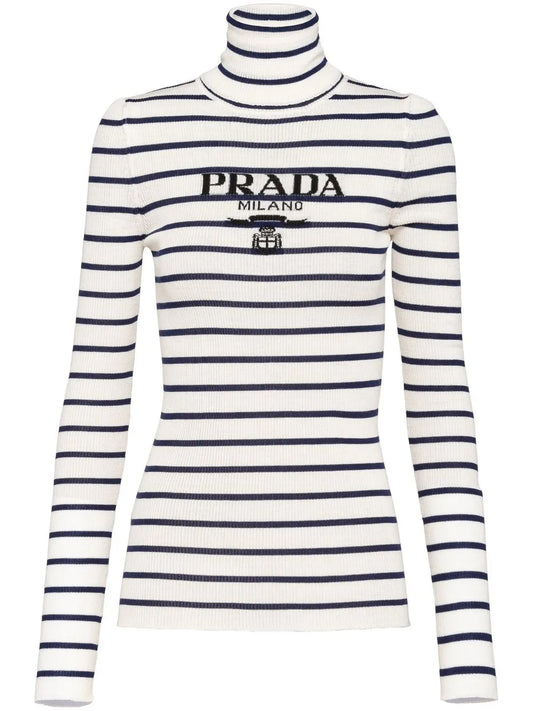 Logo-Intarsia Striped Jumper