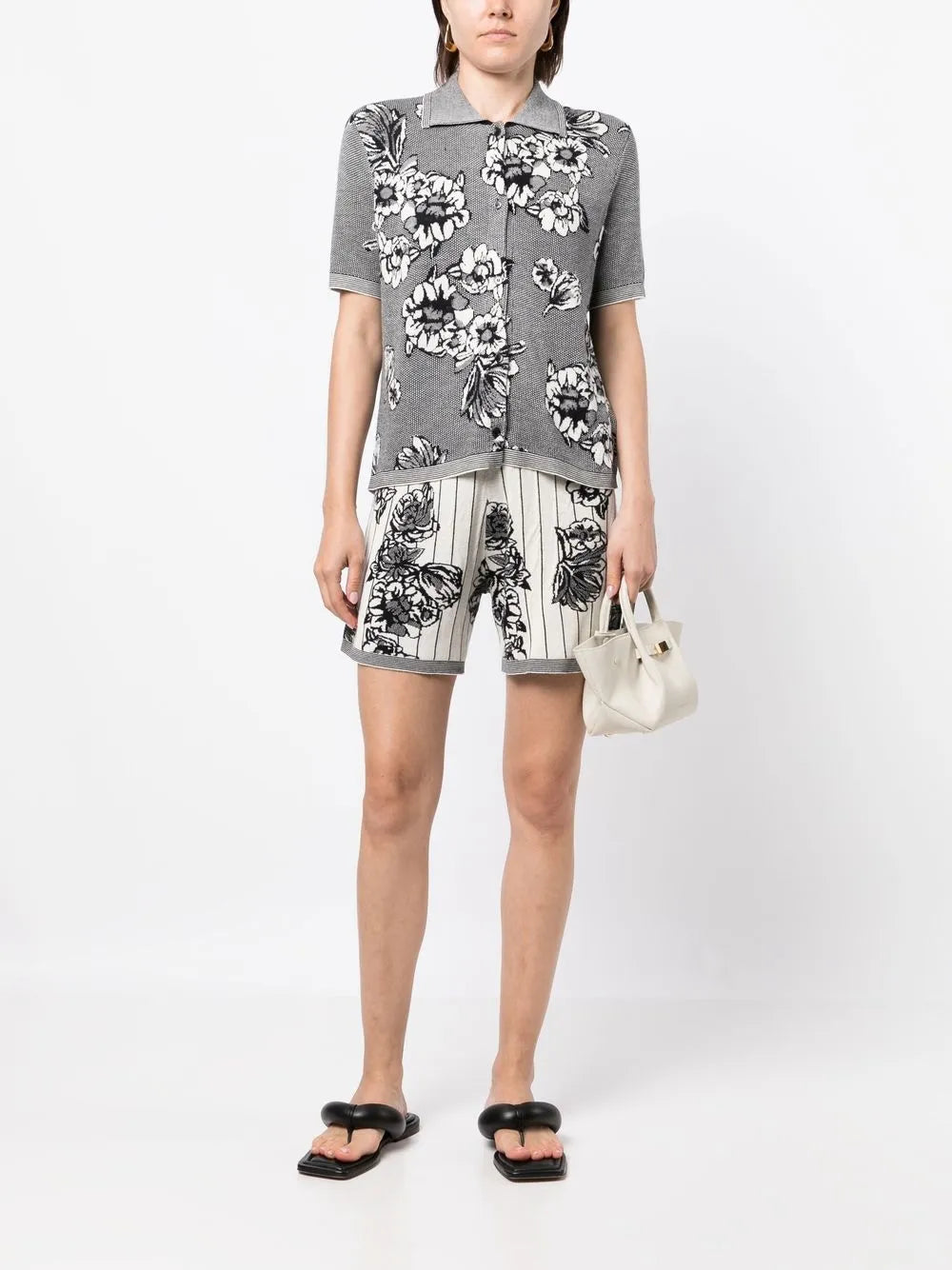 Floral-Print High-Waisted Shorts