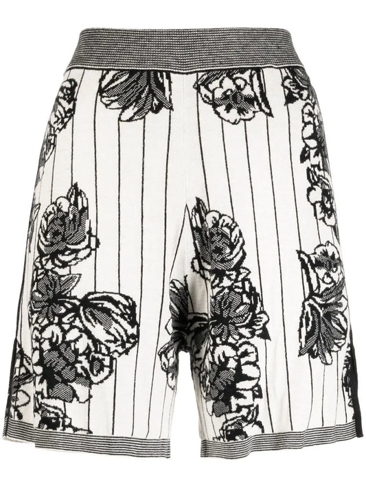 Floral-Print High-Waisted Shorts