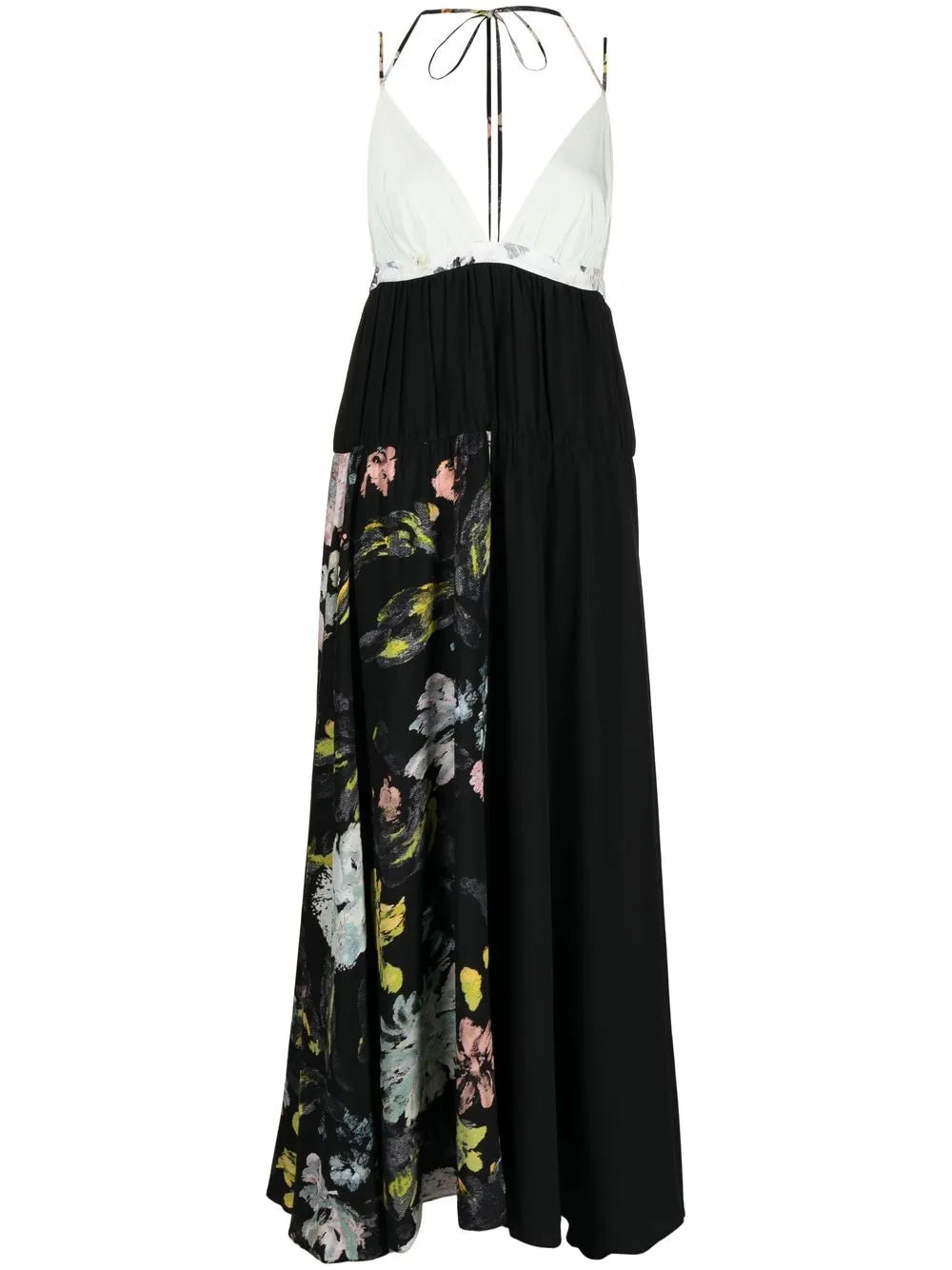 Floral-Print Silk Dress