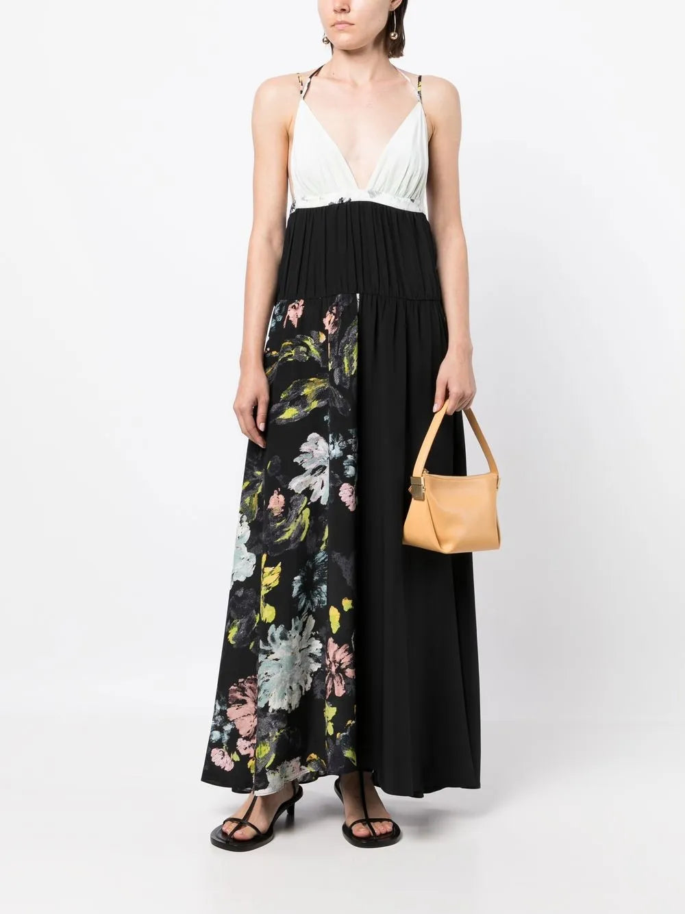 Floral-Print Silk Dress